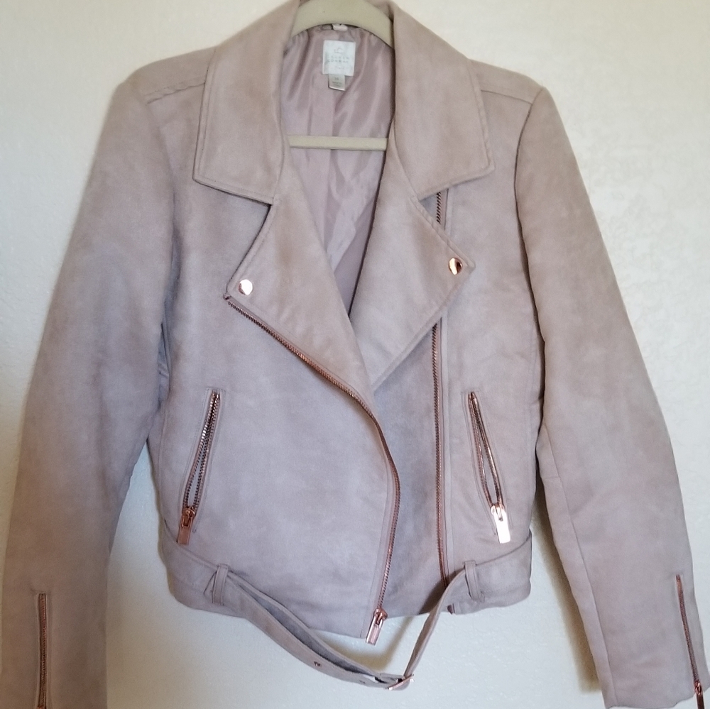 Lauren Conrad Faux Suede Moto Jacket